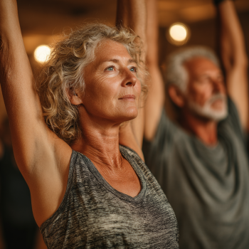 Група хора правят упражнения за стави